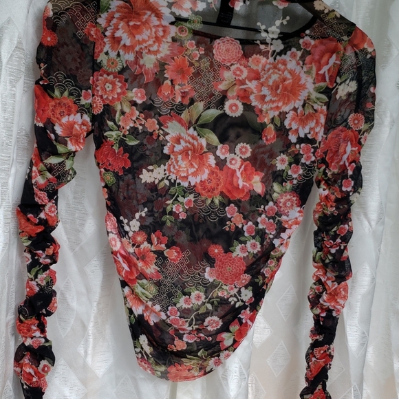 🤍🌹🌸 🐆 FOREVER 21 🐆🌸 Sheer floral Top - Picture 5 of 5